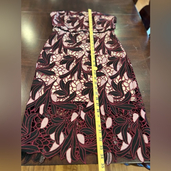 Lulus Women’s Dress Size Medium Jana Pink and Black Crochet Lace Strapless Party - Picture 15 of 15